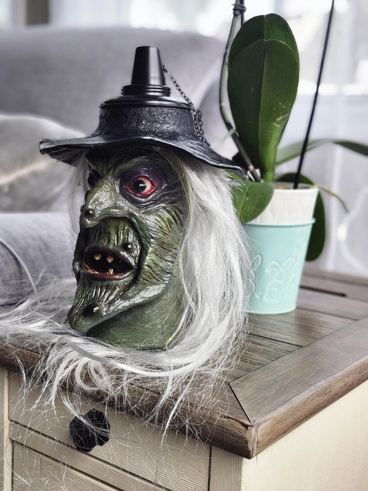 The Witch - Monster Tiki Torch - a hauntingly unique piece perfect for Halloween or year-round horror vibes. A must for #camping