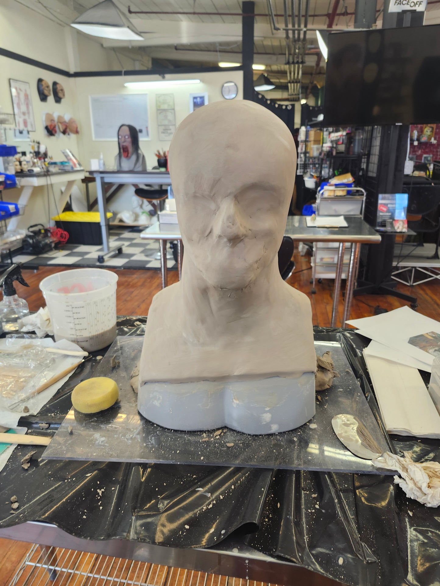 Vampire Ghoul Latex Mask – Realistic Horror Mask, Haunted House Costume, Zombie Creature Mask, Scary Halloween Mask, Professional Haunt Prop