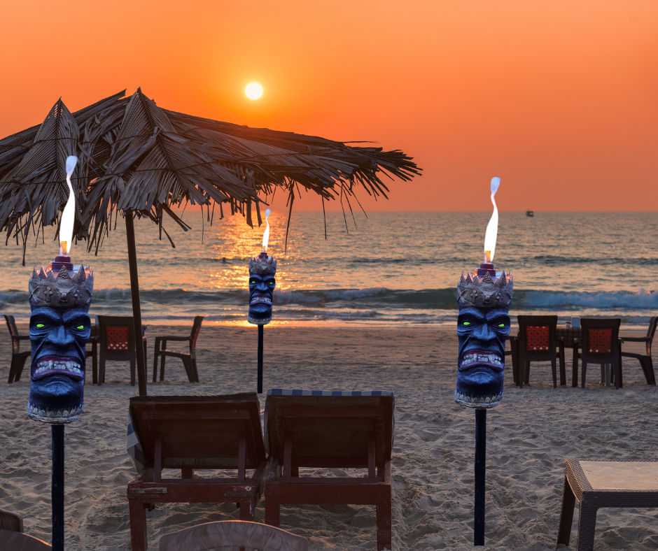 Unique Monster Tiki Torches, The Vampire Prince, Charming Gothic Decor is an outdoor essential home and backyard decoration for Halloween