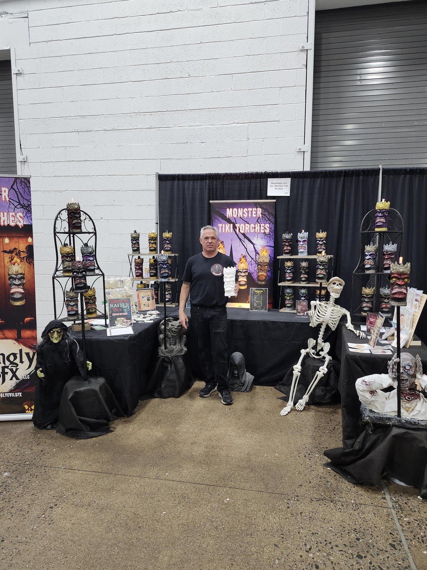 Unique Monster Tiki Torches, The Vampire Prince, Charming Gothic Decor is an outdoor essential home and backyard decoration for Halloween