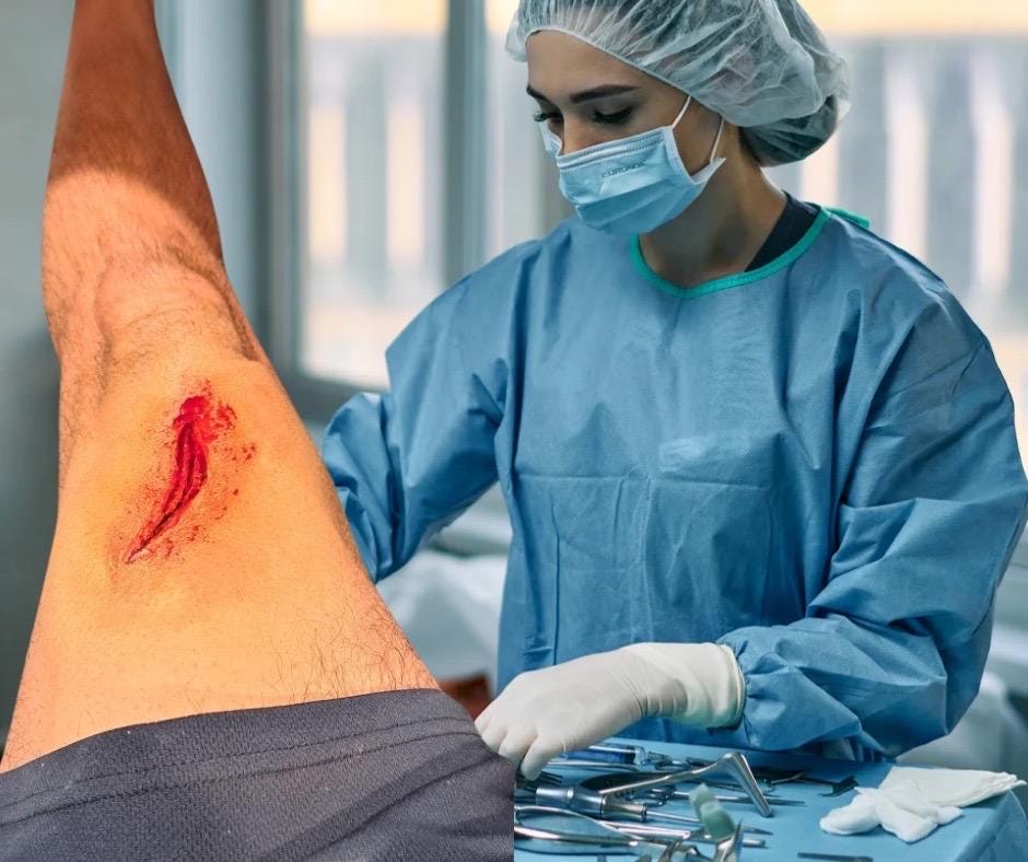 Realistic Latex Prosthetic Wound - Fresh Gash, Injury - Special Effects Makeup Prop for Halloween, Cosplay, Film & Theater