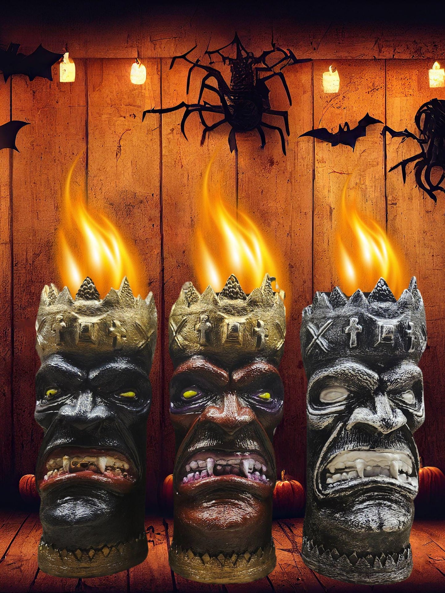 Unique Monster Tiki Torches, The Vampire Prince, Charming Gothic Decor is an outdoor essential home and backyard decoration for Halloween