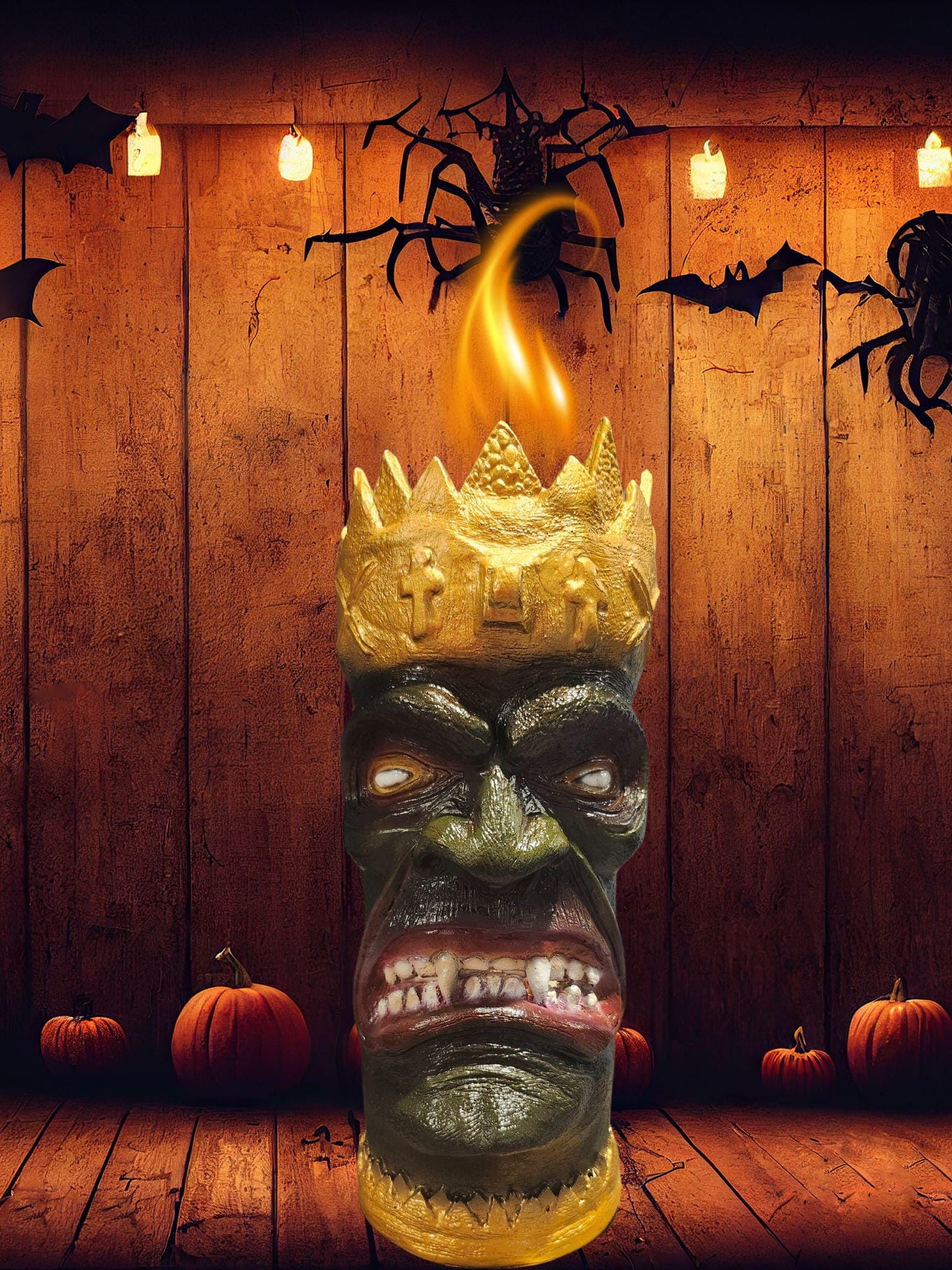 Unique Monster Tiki Torches, The Vampire Prince, Charming Gothic Decor is an outdoor essential home and backyard decoration for Halloween
