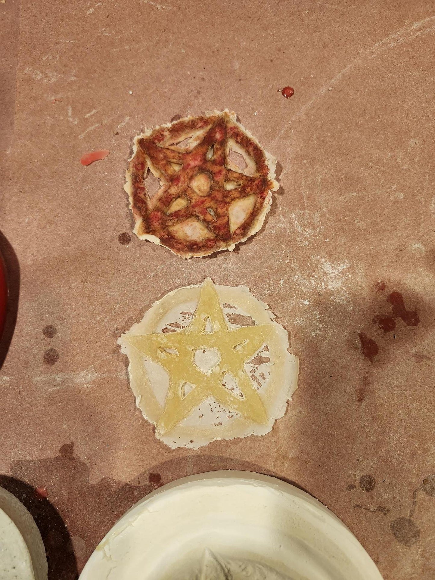 A unique one of a kind pentagram. Made of latex or as a pros aide transfer. Sfx makeup artists let your characters darkness shine.