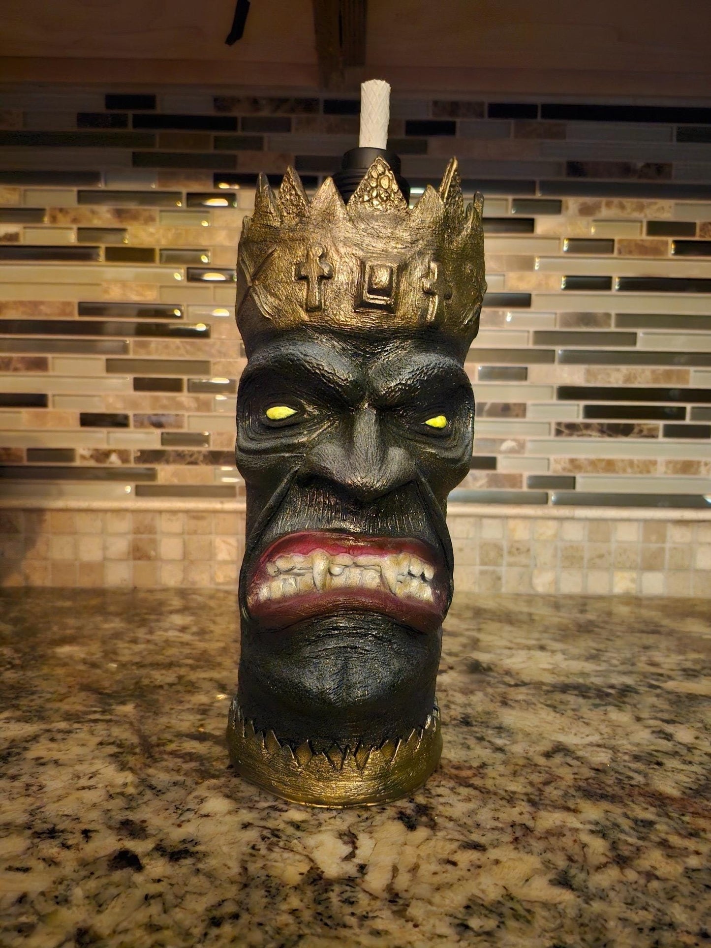 Unique Monster Tiki Torches, The Vampire Prince, Charming Gothic Decor is an outdoor essential home and backyard decoration for Halloween