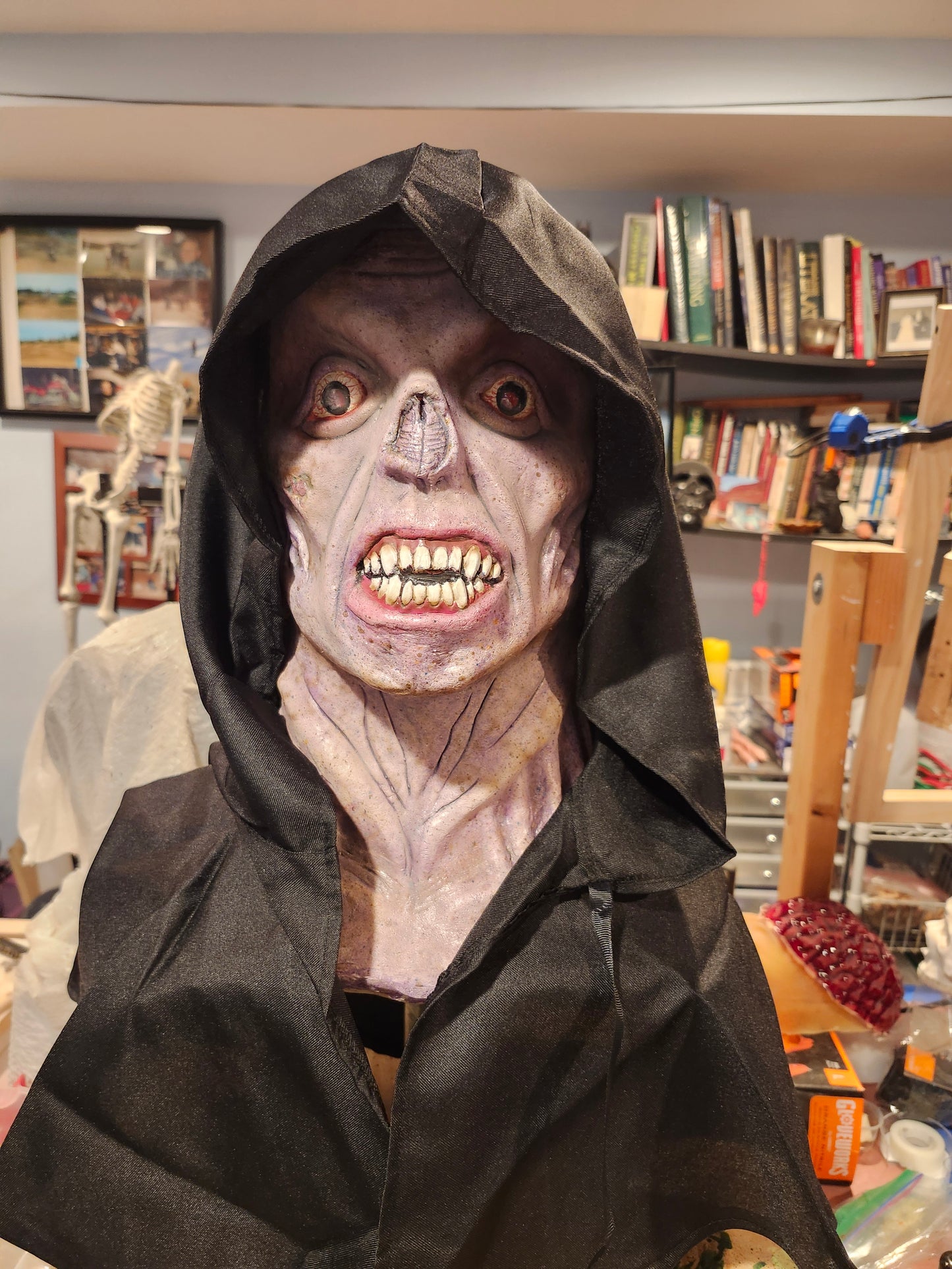 Vampire Ghoul Latex Mask – Realistic Horror Mask, Haunted House Costume, Zombie Creature Mask, Scary Halloween Mask, Professional Haunt Prop