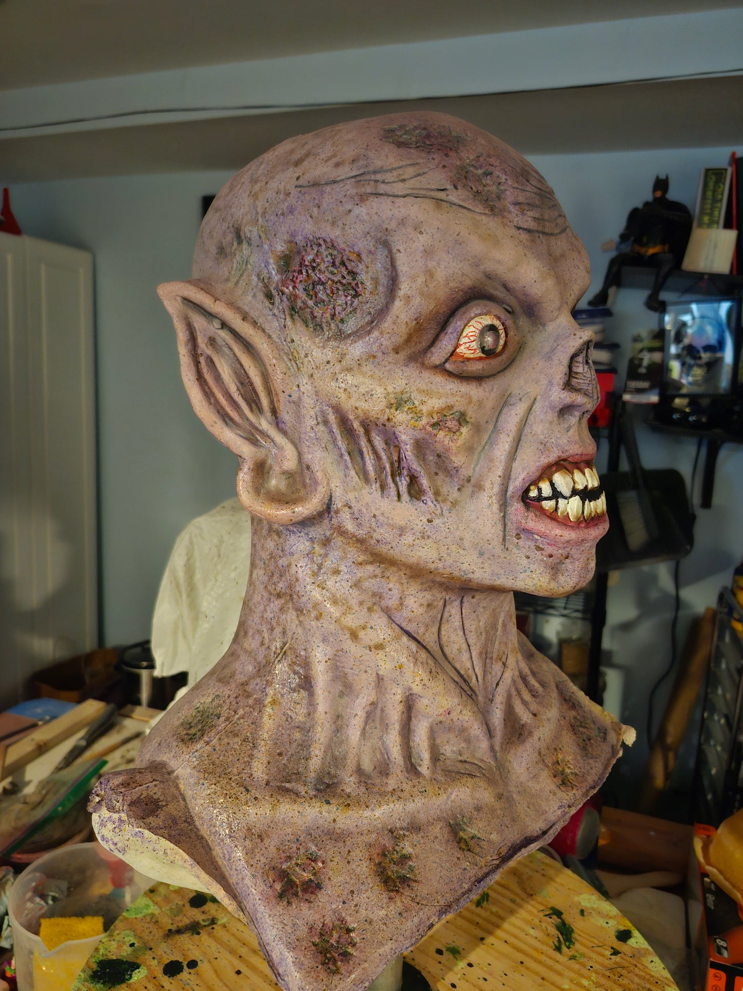 Vampire Ghoul Latex Mask – Realistic Horror Mask, Haunted House Costume, Zombie Creature Mask, Scary Halloween Mask, Professional Haunt Prop