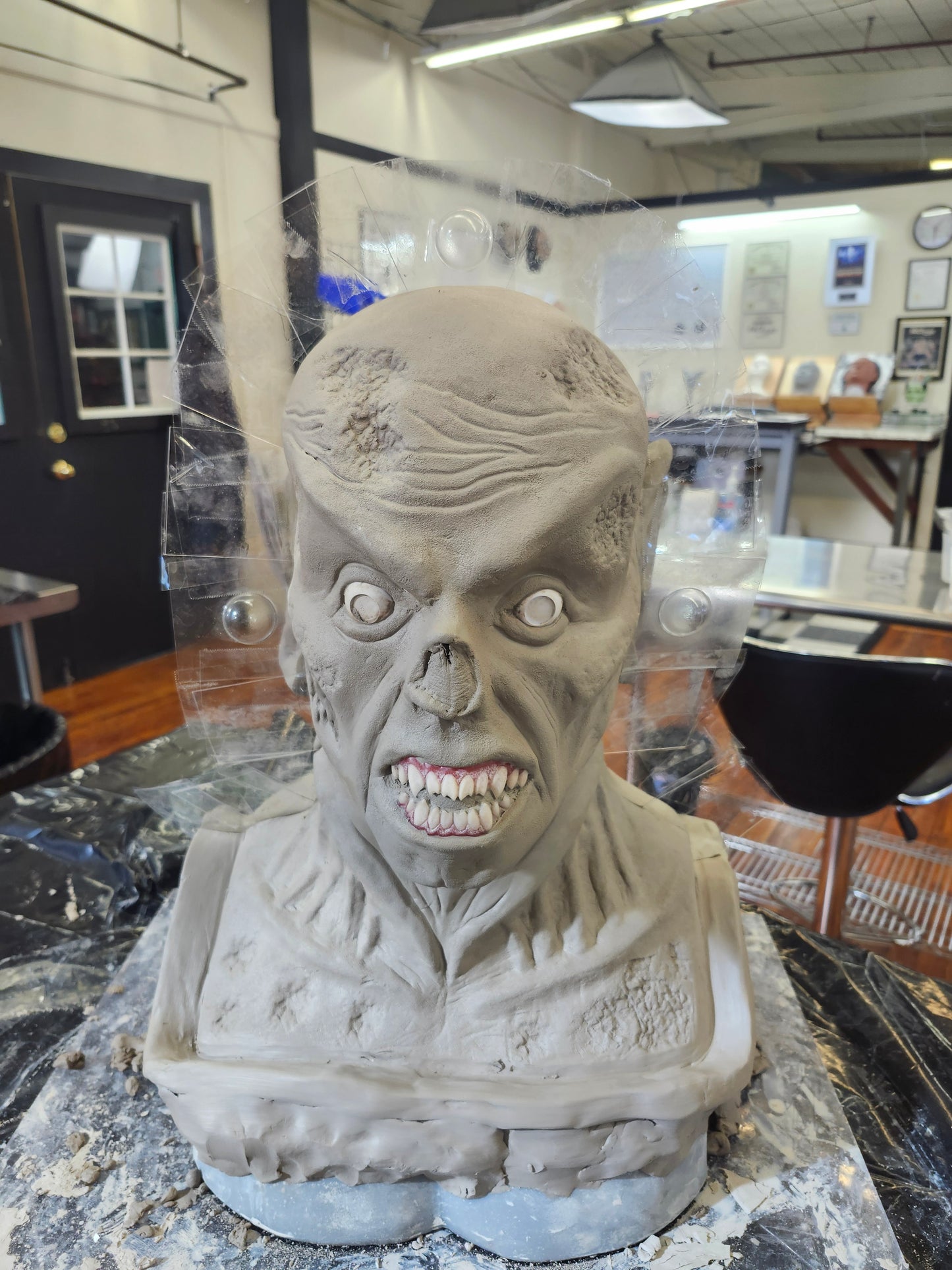 Vampire Ghoul Latex Mask – Realistic Horror Mask, Haunted House Costume, Zombie Creature Mask, Scary Halloween Mask, Professional Haunt Prop